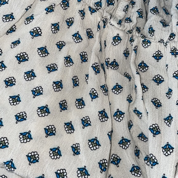 Miou Muse Anthropologie V Neck Button Up sz S EUC Short Sleeve Romper Modest - Picture 6 of 16